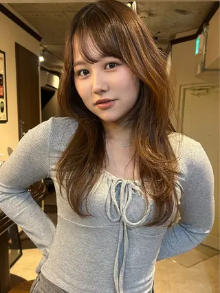 ロング カラー パーマ Masaki レイヤーカットのヘアスタイル