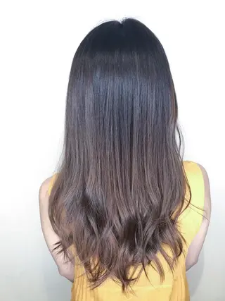セミロング カラー 髪質改善カラー韓国風 レイヤーtudaのヘアスタイル