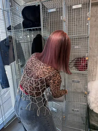 ミディアム カラー ヘアアレンジ 艶ハイトーン/ヘア アレンジAYAKAのヘアスタイル