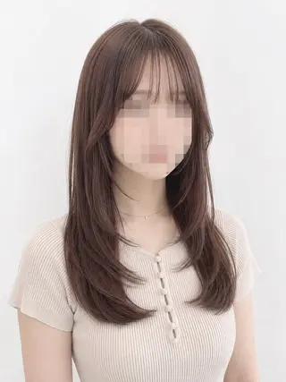 ロング 🫧透明感・オリーブ カラー👒岡本ひろなのヘアスタイル