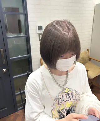 ショート カラー ヘアアレンジ kei🤎ベージュ /透明感カラー/博多のヘアスタイル