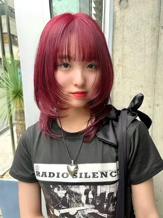 セミロング カラー 似合わせレイヤー/ ケアパーマ/高倉のヘアスタイル