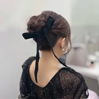 ミディアム ヘアアレンジ 🩷🤍 NAMI🤍🩷のヘアスタイル