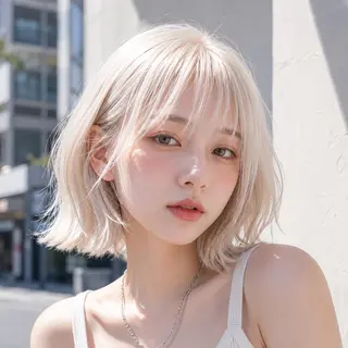 ミディアム カラー 🕊️カズヤ/ ハイトーン🕊️のヘアスタイル