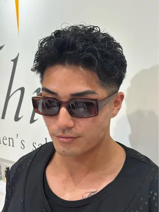 ショート パーマ メンズ 【店長】メンズ職人 短髪 ハイトーン🔥のヘアスタイル