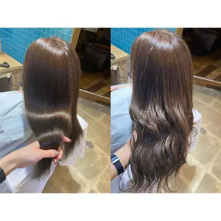 カラー 🩵盛れる顔周り/ 艶カラーemi🩵のヘアスタイル