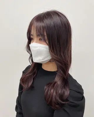 ロング カラー ヘアアレンジ 酸性縮毛矯正🧴韓国 レイヤー/髪質改善のヘアスタイル