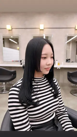 ロング カラー パーマ ヘアアレンジ メンズ 上品＆韓国風 🥀海心🥀のヘアスタイル