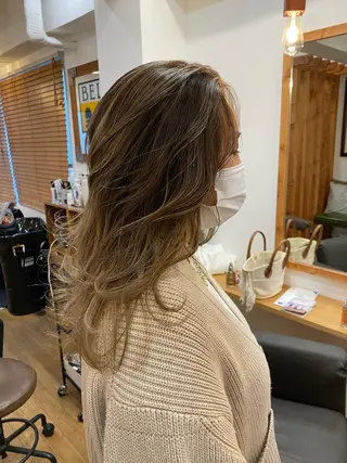 セミロング カラー 馬場 涼平のヘアスタイル