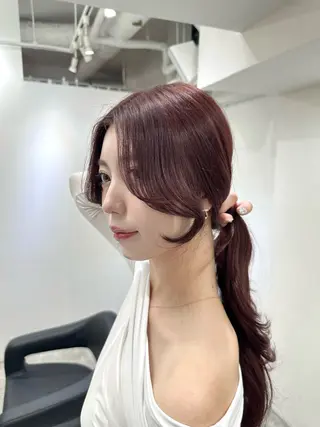 ロング カラー ミディアムレイヤー 添田晃基のヘアスタイル