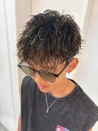 パーマ メンズ 🍊暖色カラー /ボブ/kanonのヘアスタイル