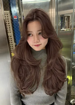 ロング カラー Ardore 韓国風カラー大阪のヘアスタイル