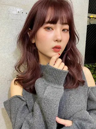 セミロング カラー パーマ 似合わせレイヤー 🇰🇷荒木洋文のヘアスタイル