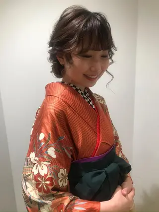 ヘアアレンジ あやか 白髪ぼかしハイライトのヘアスタイル