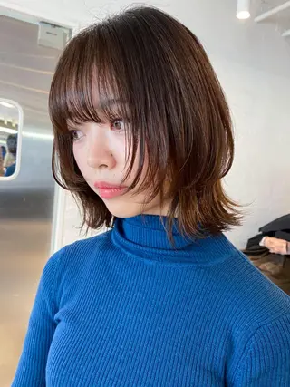 ミディアム パーマ ヘアアレンジ カラー ITbyALBUM 下北沢店のヘアスタイル