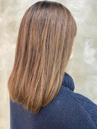 セミロング カラー ヘアアレンジ 志賀 あずみのヘアスタイル