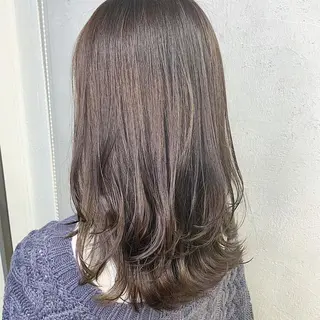 セミロング カラー 前髪顔周りカット 沼田 拓斗のヘアスタイル