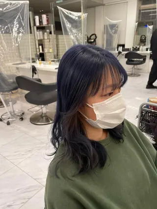 ミディアム カラー パーマ ヘアアレンジ メンズ キッズ ネイル マツエク・マツパ アイブロウ 🦋縮毛/韓国レイヤ ー/透明感カラー🦋のヘアスタイル