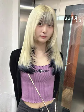 セミロング カラー ダブルカラー/寒色 カラー/リリカ🦕のヘアスタイル