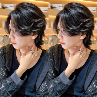 メンズ 💗ショート×ボブ 韓国レイヤー宮内諒のヘアスタイル