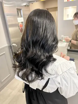 セミロング カラー パーマ ヘアアレンジ メンズ キッズ ネイル マツエク・マツパ 上品＆韓国風 🥀海心🥀のヘアスタイル