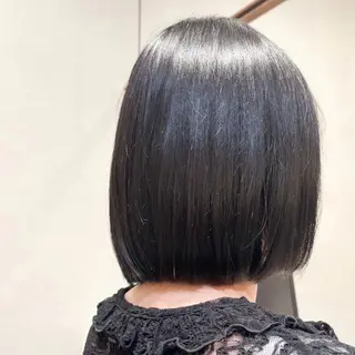 ミディアム カラー 暗髪透明感カラー うる艶カラー／綾部のヘアスタイル