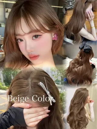 ロング カラー 盛れる顔周り✨韓国 レイヤーkanatoのヘアスタイル