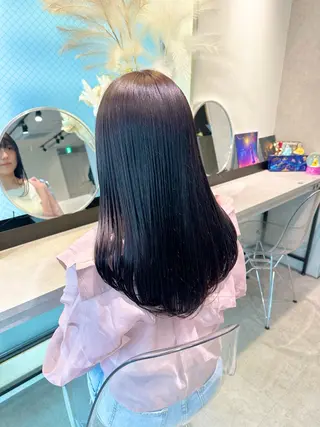 ロング カラー ヘアアレンジ ブリーチ/ハイトーン 艶カラー/ユリナのヘアスタイル