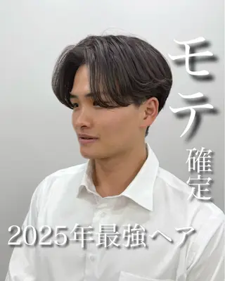 ミディアム パーマ メンズ 【毛流れヘア】 人気No.1/ユウキのヘアスタイル