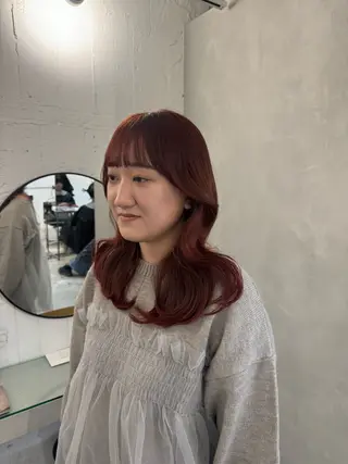 セミロング 新宿/顔周りカット +レイヤー＝しずく♩のヘアスタイル