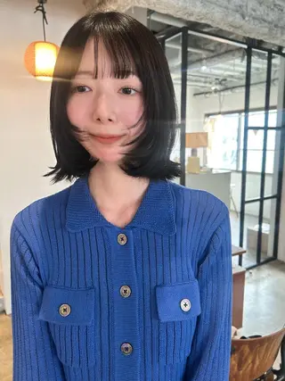 ミディアム パーマ カラー CEINE【セーヌ】 三軒茶屋のヘアスタイル
