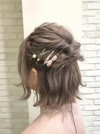 ミディアム カラー ヘアアレンジ 大平 美沙のヘアスタイル