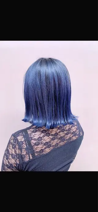 セミロング カラー パーマ ヘアアレンジ 透明感ブリーチカラー 🌈TOMOHIROのヘアスタイル