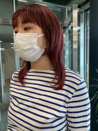 ミディアム カラー 透明感カラー✂︎ /縮毛矯正/YUKAのヘアスタイル