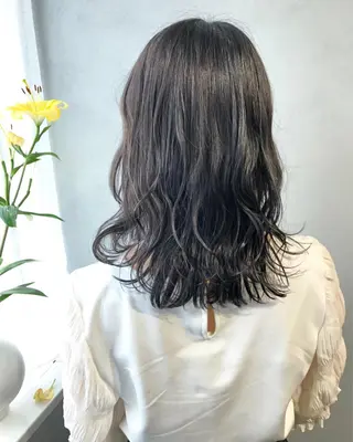 セミロング パーマ ボブパーマコテ巻き風 パーマNo1深江秀平のヘアスタイル