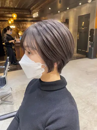 ショート カラー 透明感カラー🌿 グレージュ🐺陽介のヘアスタイル