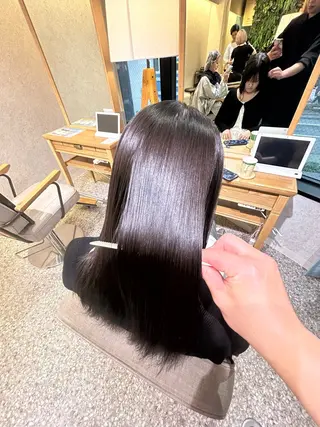 ロング カラー 韓国 レイヤーカット ハッシュカットのヘアスタイル