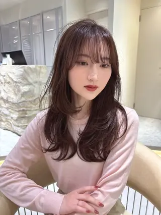 ロング 福岡縮毛矯正✨️ ストレート 向井和輝のヘアスタイル