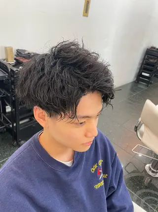 ショート パーマ メンズ 💇🏻‍♂️パーマ ニキ✨本田龍斗のヘアスタイル