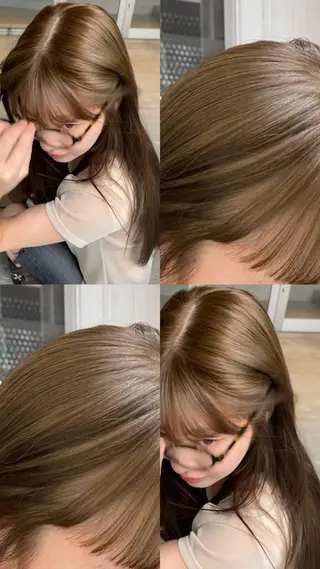 セミロング カラー 溝曽路 優衣のヘアスタイル
