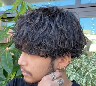 ミディアム パーマ ヘアアレンジ メンズ fifth 石川 凪のヘアスタイル