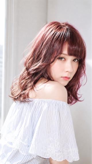 セミロング カラー タケ ウチのヘアスタイル