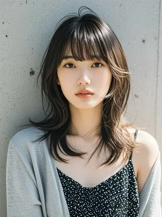 セミロング ウルフカット 811 大阪梅田 ウルフのヘアスタイル