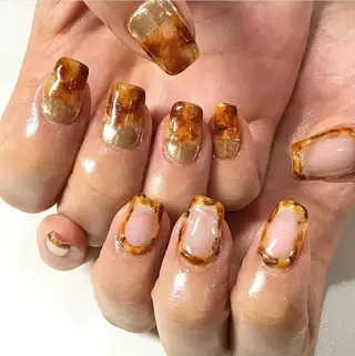 ネイル 渋谷/チップ長さ出し 👑アプレgel-xのネイルデザイン