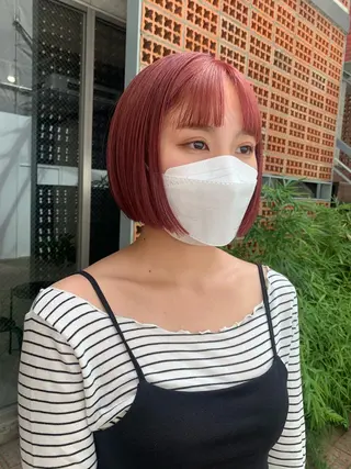ショート カラー ボブパーマコテ巻き風 パーマNo1深江秀平のヘアスタイル