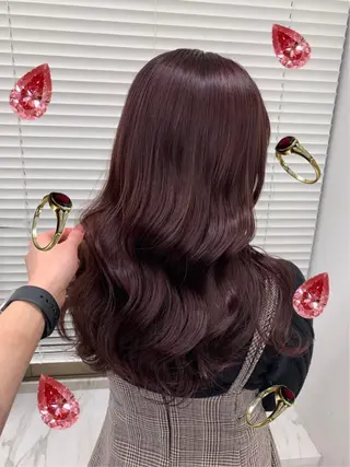 ロング カラー パーマ ヘアアレンジ メンズ キッズ 上品＆韓国風 🥀海心🥀のヘアスタイル