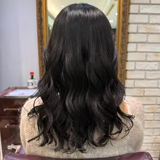 ミディアム パーマ 韓国風パーマ🌿コテ 巻き風パーマ/るいのヘアスタイル