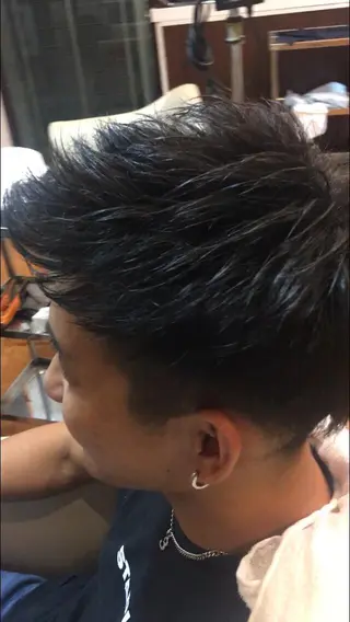 ショート カラー パーマ ヘアアレンジ メンズ men's特化　石井 貴章のヘアスタイル