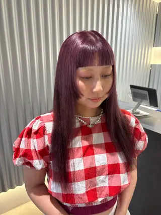 ロング カラー ヘアアレンジ 押切 響　のヘアスタイル