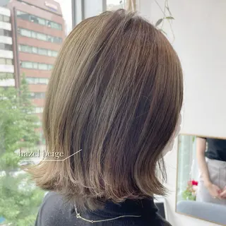 ミディアム カラー 美髪矯正/ベージュ カラー🧸綾里のヘアスタイル